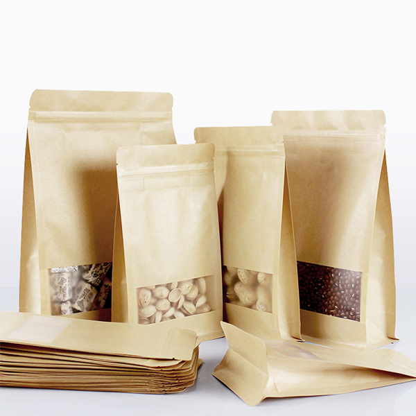 Frosted Kraft Paper Octagonal Window Seal Bag