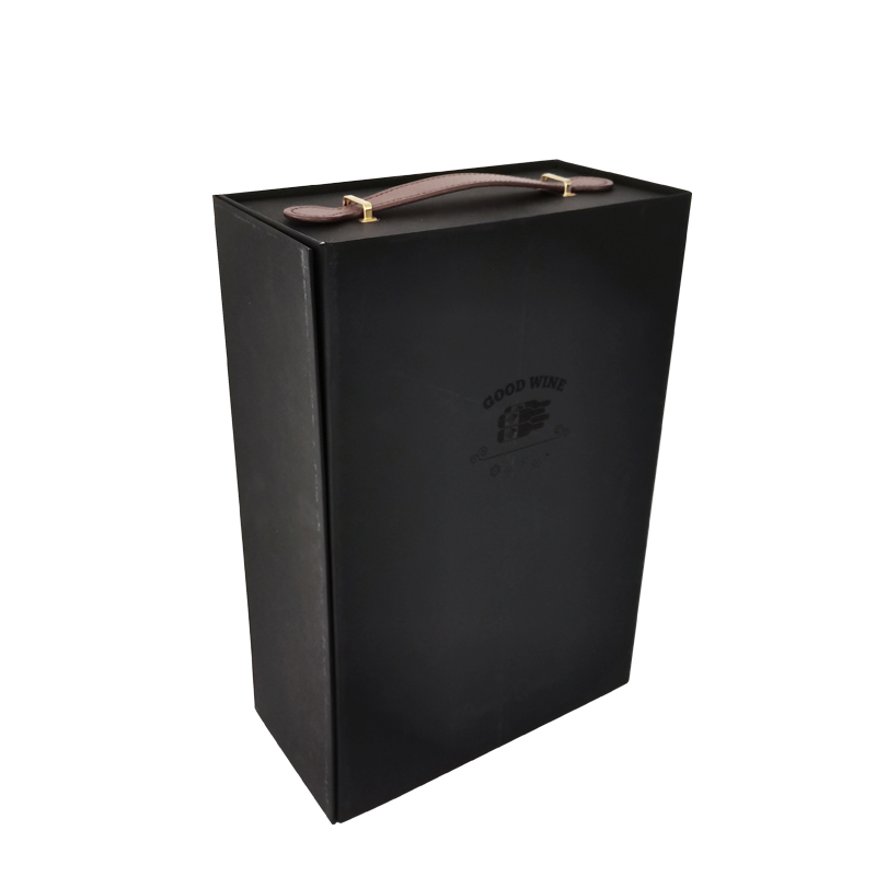 一片式高档手提款酒盒双瓶装